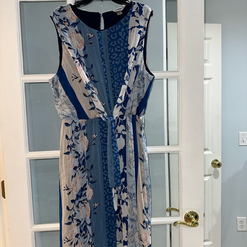 CJ Banks Maxi Sleeveless Dress Plus Size 3X Light Casual Tie Lined